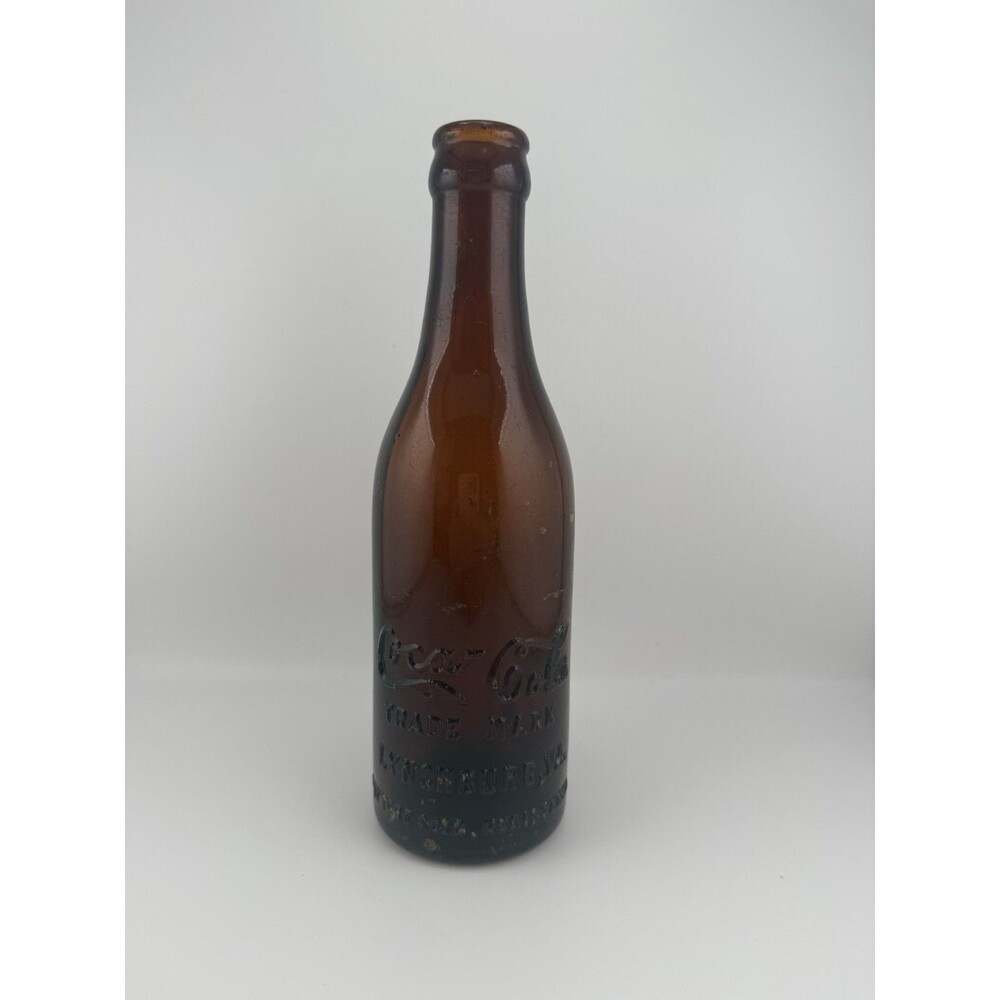 Vintage Coca-Cola Lynchburg VA Amber Brown Straight-Sided Bottle Root 1099